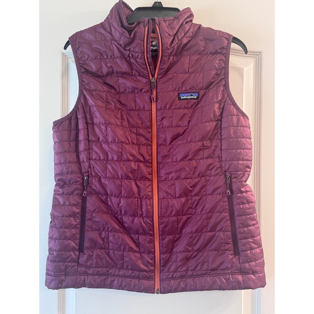 Patagonia Nano Puff Vest Women’s Large Plum Lightweight Puffer Outdoor
